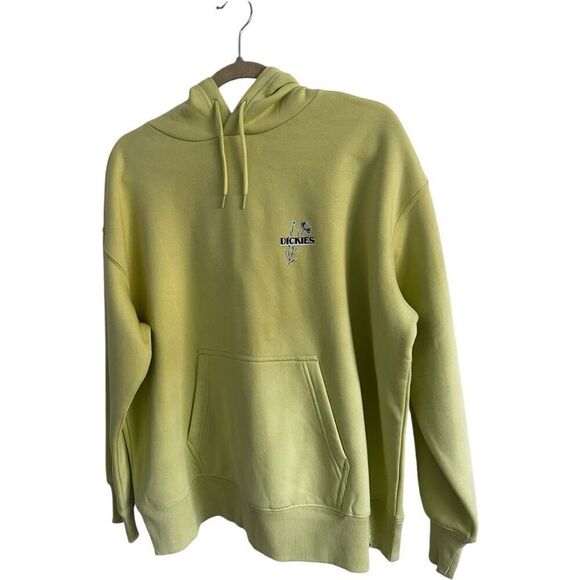 Dickies Lime Green Micro Floral Hoodie Sweatshirt Size S Skater Surfer Y2K NWT - Picture 2 of 8